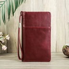 Porte-passeport femme pour le voyage, cartes et documents, rouge