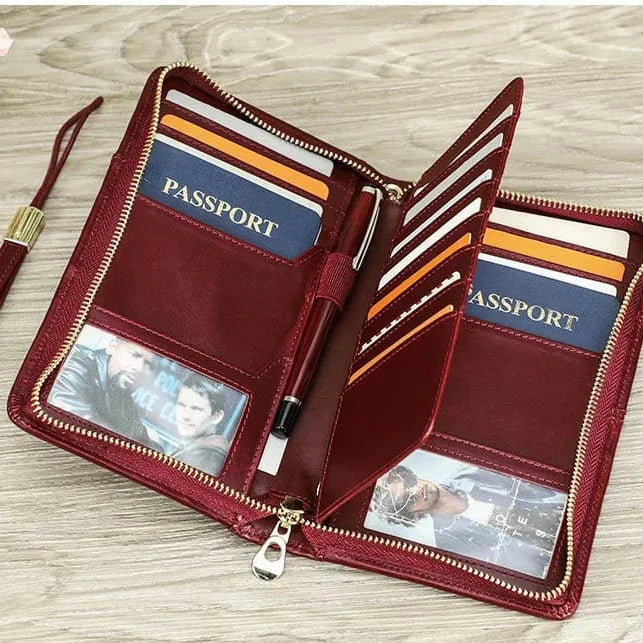 Porte-passeport femme pour le voyage, cartes et documents