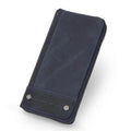 Portefeuille allongé femme zippé avec poche téléphone, anti-piratage, bleu