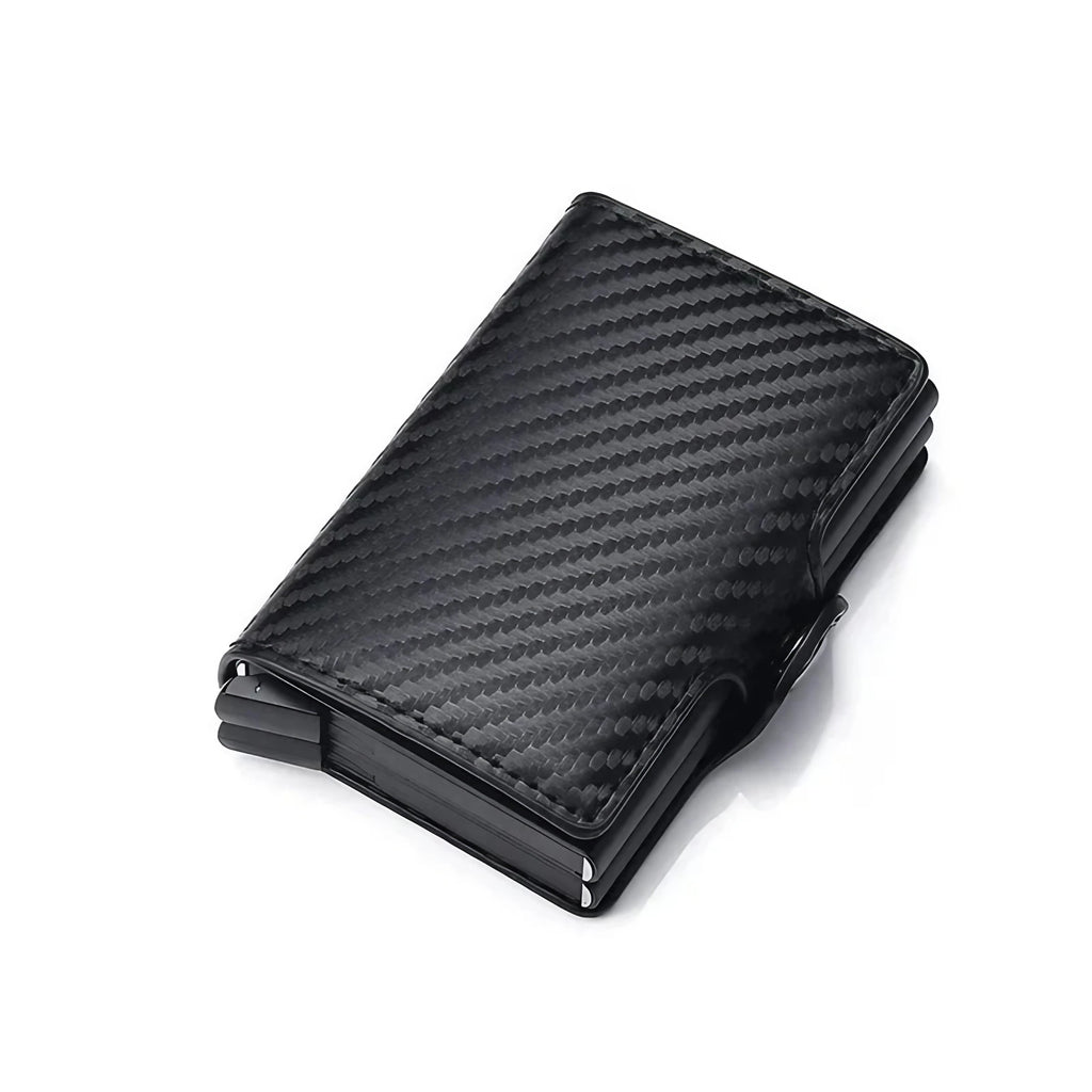 Porte-cartes homme, protection sans contact, 12 cartes, 10 x 6,5 cm, motif carbone
