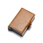 Porte-cartes homme, protection sans contact, 12 cartes, 10 x 6,5 cm, marron