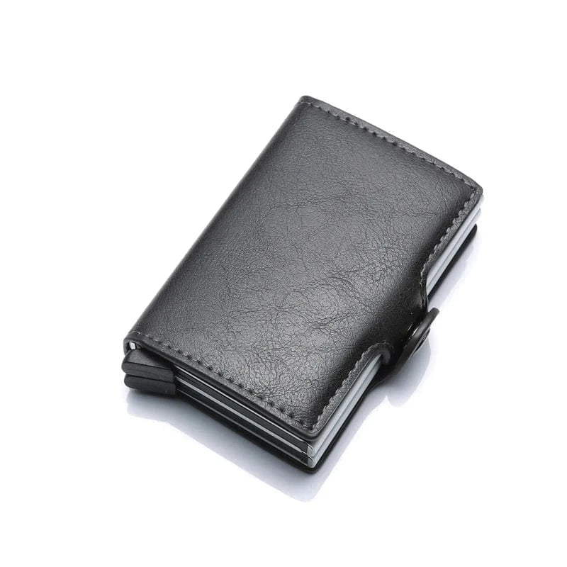 Porte-cartes homme, protection sans contact, 12 cartes, 10 x 6,5 cm, gris