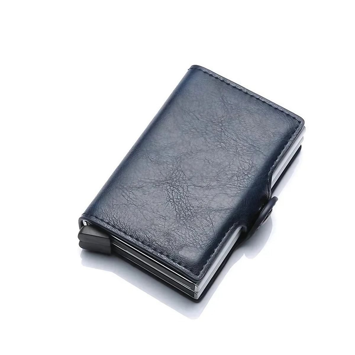 Porte-cartes homme, protection sans contact, 12 cartes, 10 x 6,5 cm, bleu