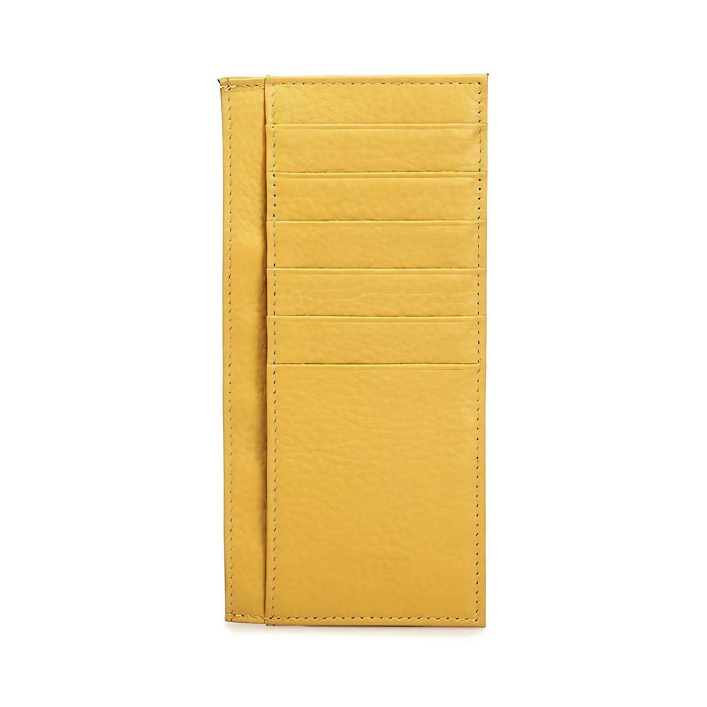 Porte-cartes femme fin à fermeture éclair et pince à billets, jaune