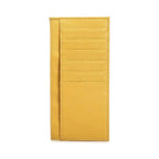 Porte-cartes femme fin à fermeture éclair et pince à billets, jaune