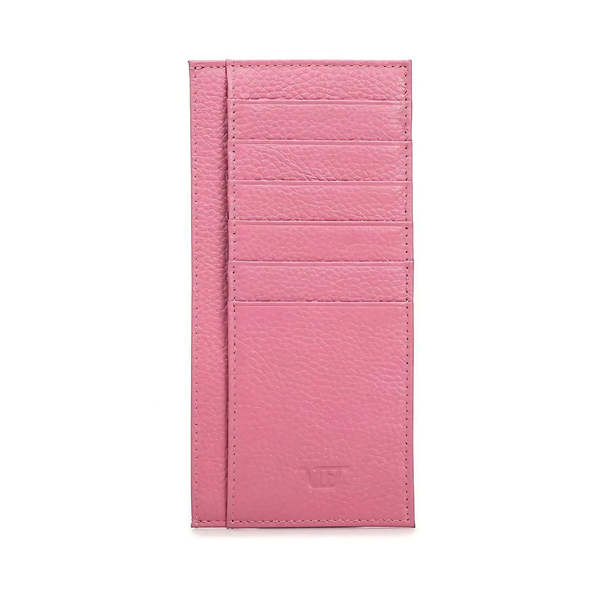 Porte-cartes femme fin à fermeture éclair et pince à billets, rose