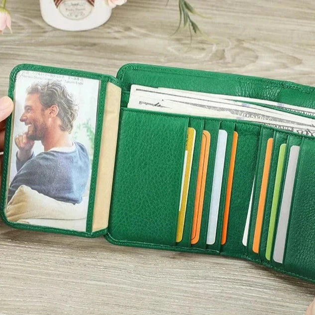 Porte-cartes femme compact, cartes, billets et pièces, cinq coloris
