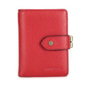 Porte-cartes femme compact, cartes, billets et pièces, cinq coloris, rouge