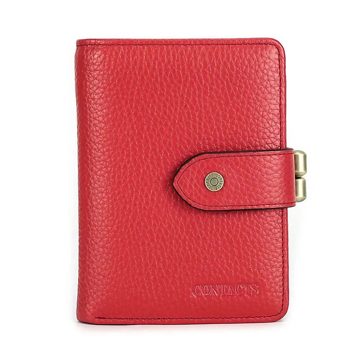 Porte-cartes femme compact, cartes, billets et pièces, cinq coloris, rouge