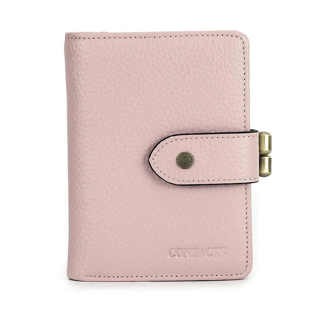 Porte-cartes femme compact, cartes, billets et pièces, cinq coloris, rose