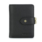 Porte-cartes femme compact, cartes, billets et pièces, cinq coloris, noir