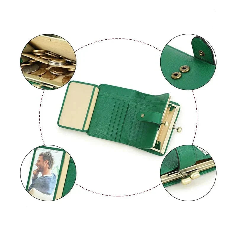Porte-cartes femme compact, cartes, billets et pièces, cinq coloris