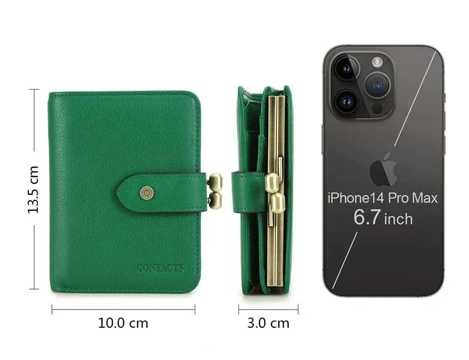 Porte-cartes femme compact, cartes, billets et pièces, cinq coloris