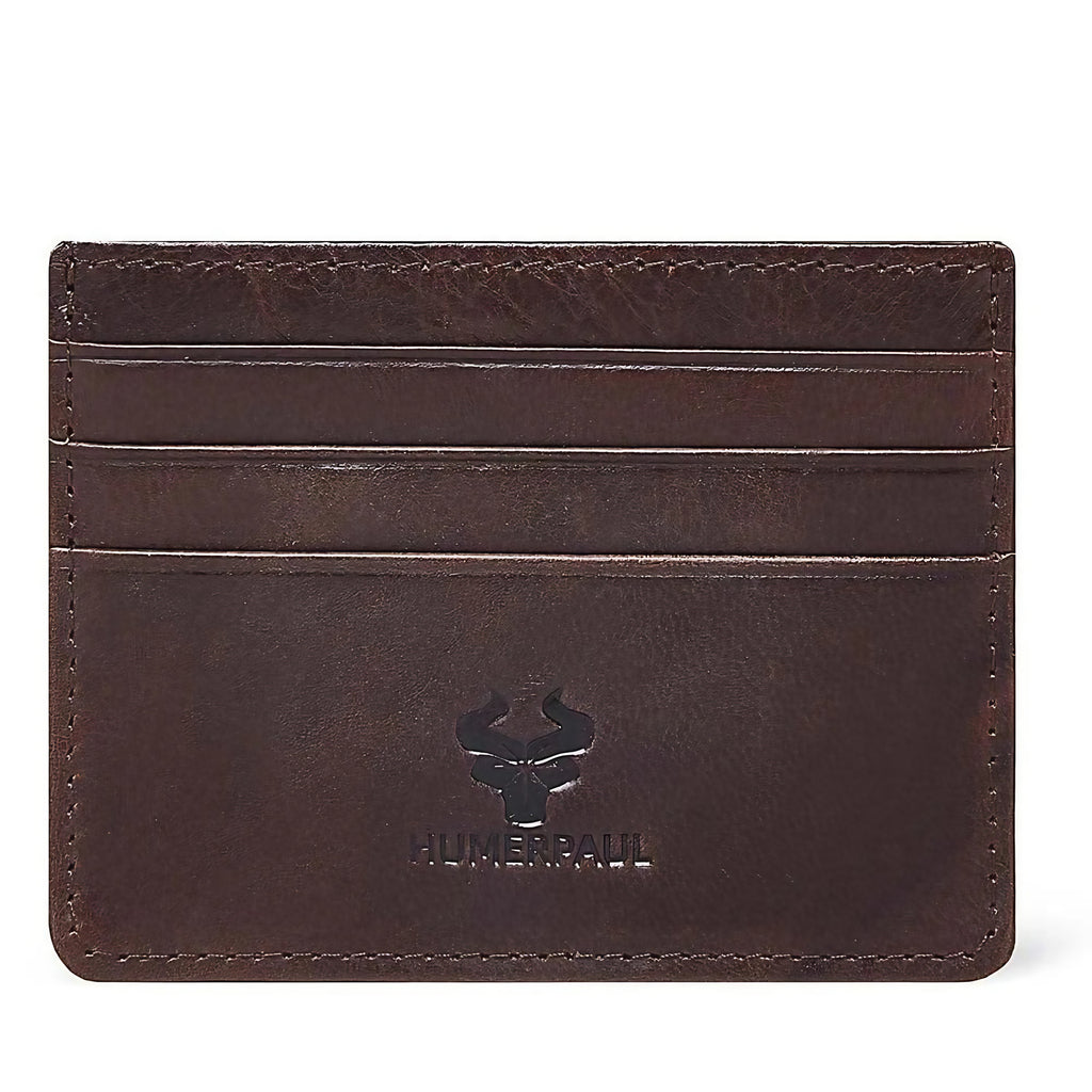 Porte-cartes fin homme, protection anti lecture, six coloris, cognac