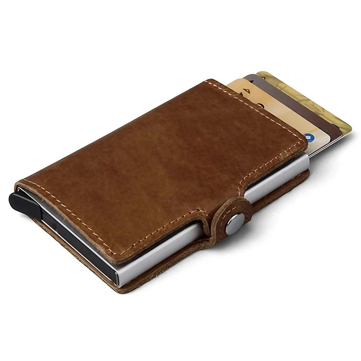 Porte-cartes automatique homme, éjection des cartes en éventail, café