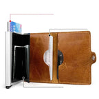 Porte-cartes automatique homme, éjection des cartes en éventail