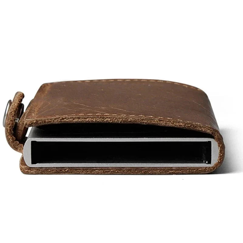 Porte-cartes automatique homme, éjection des cartes en éventail