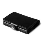 Porte-cartes automatique homme, éjection des cartes en éventail, noir