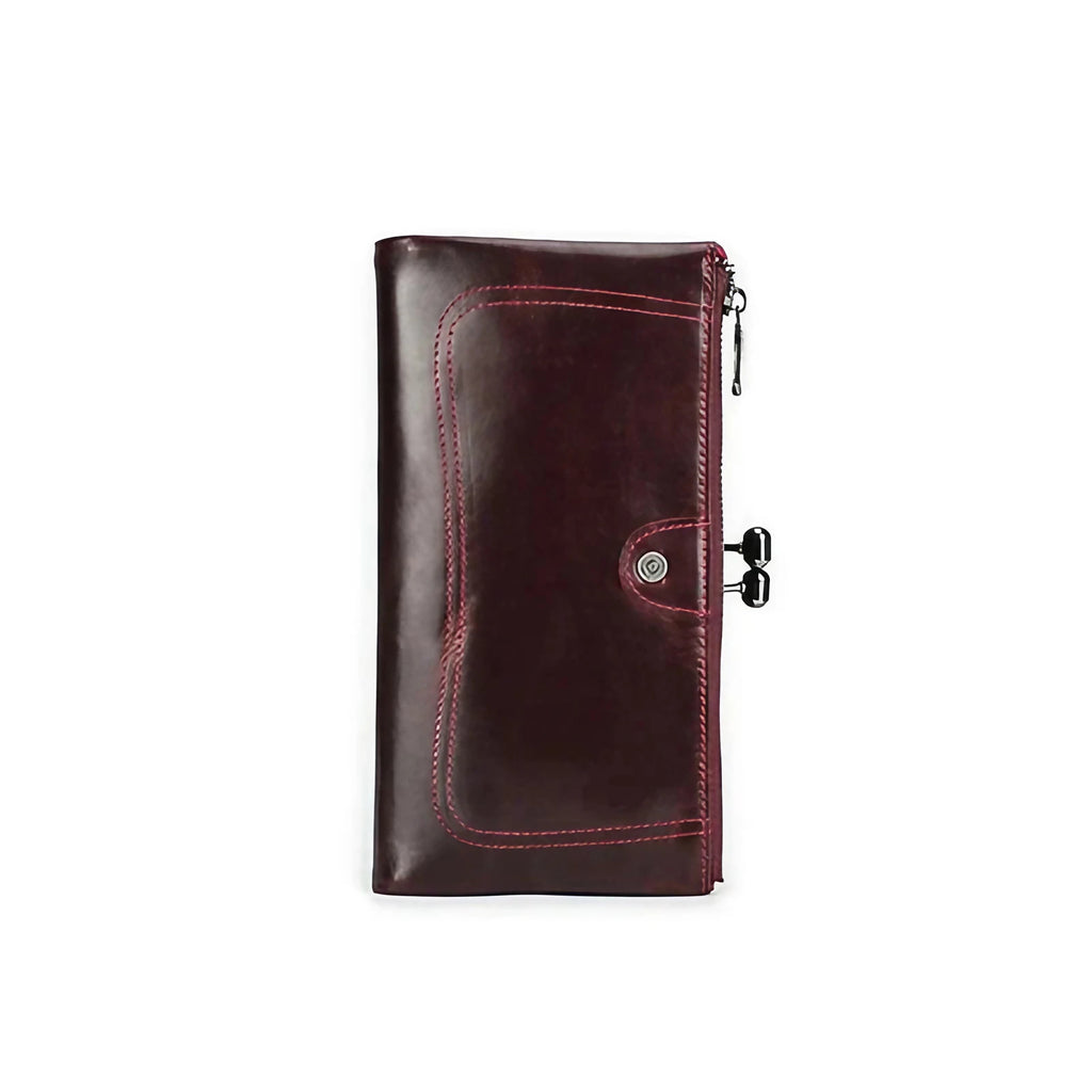 Porte-cartes femme à cadre rigide, blocage sans contact, cinq coloris, café