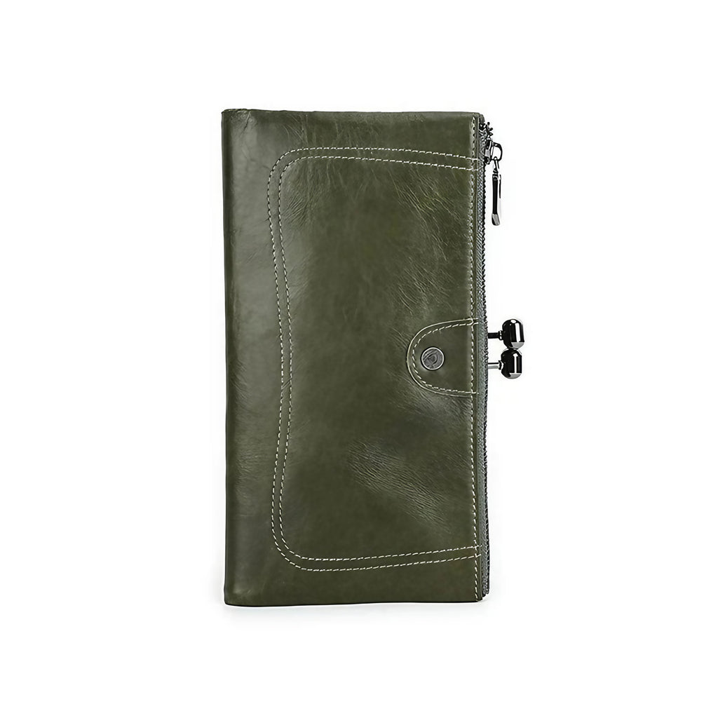 Porte-cartes femme à cadre rigide, blocage sans contact, cinq coloris, vert