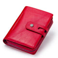 Porte-cartes et monnaie femme à deux volets, rouge, vert ou bleu, rouge