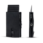 Porte-cartes éjectable homme avec porte-monnaie, huit coloris, noir