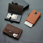 Porte-cartes éjectable homme avec porte-monnaie, huit coloris