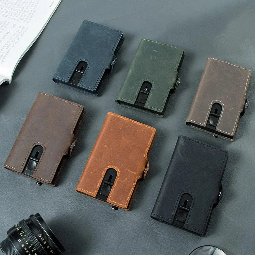 Porte-cartes éjectable homme avec porte-monnaie, huit coloris