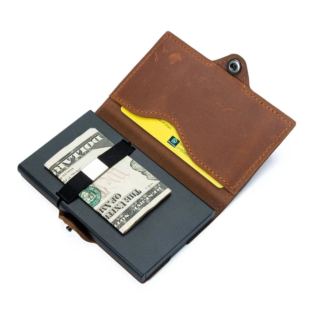 Porte-cartes éjectable homme avec porte-monnaie, huit coloris