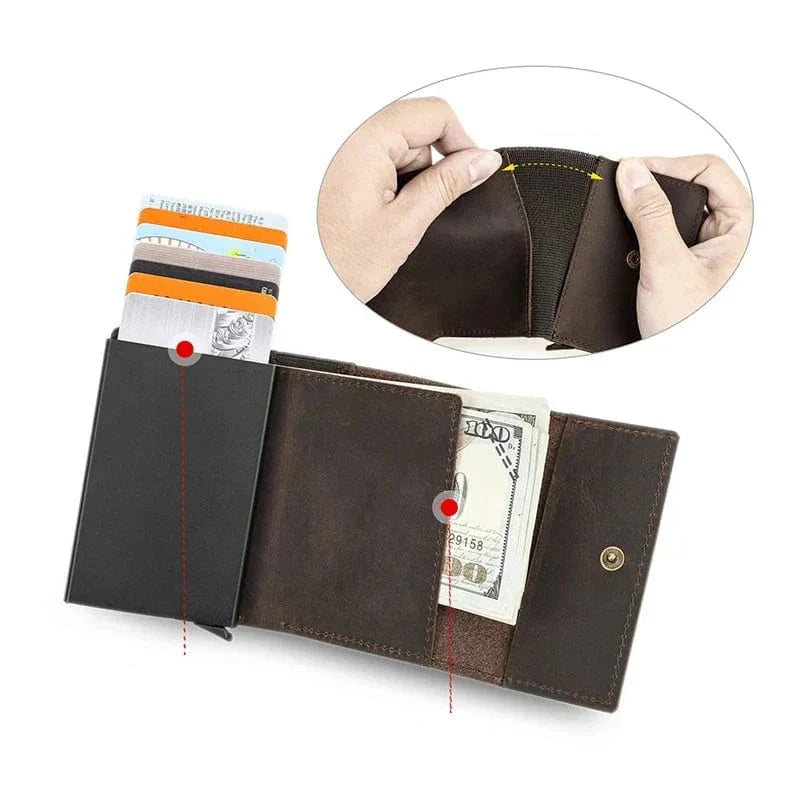 Porte-cartes rigide homme à éjection automatique, anti-piratage