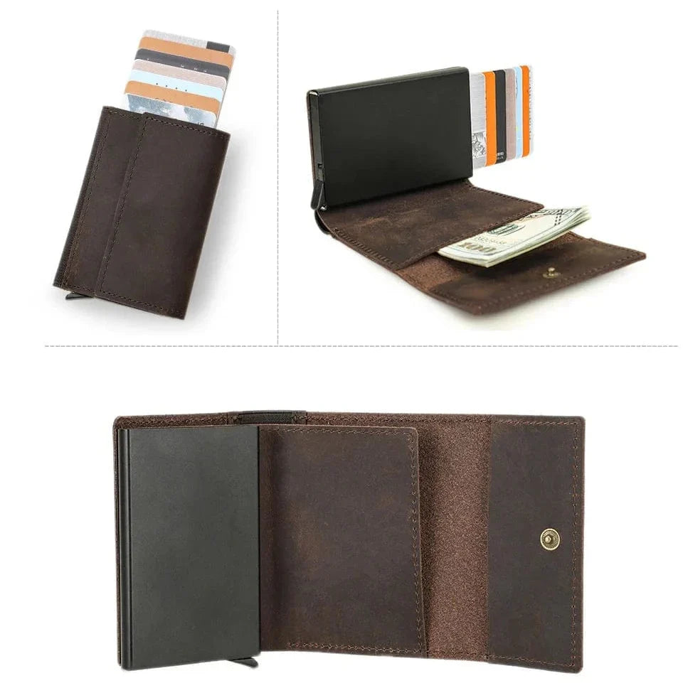 Porte-cartes rigide homme à éjection automatique, anti-piratage