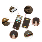Porte-cartes rigide homme, style vintage, coloris café