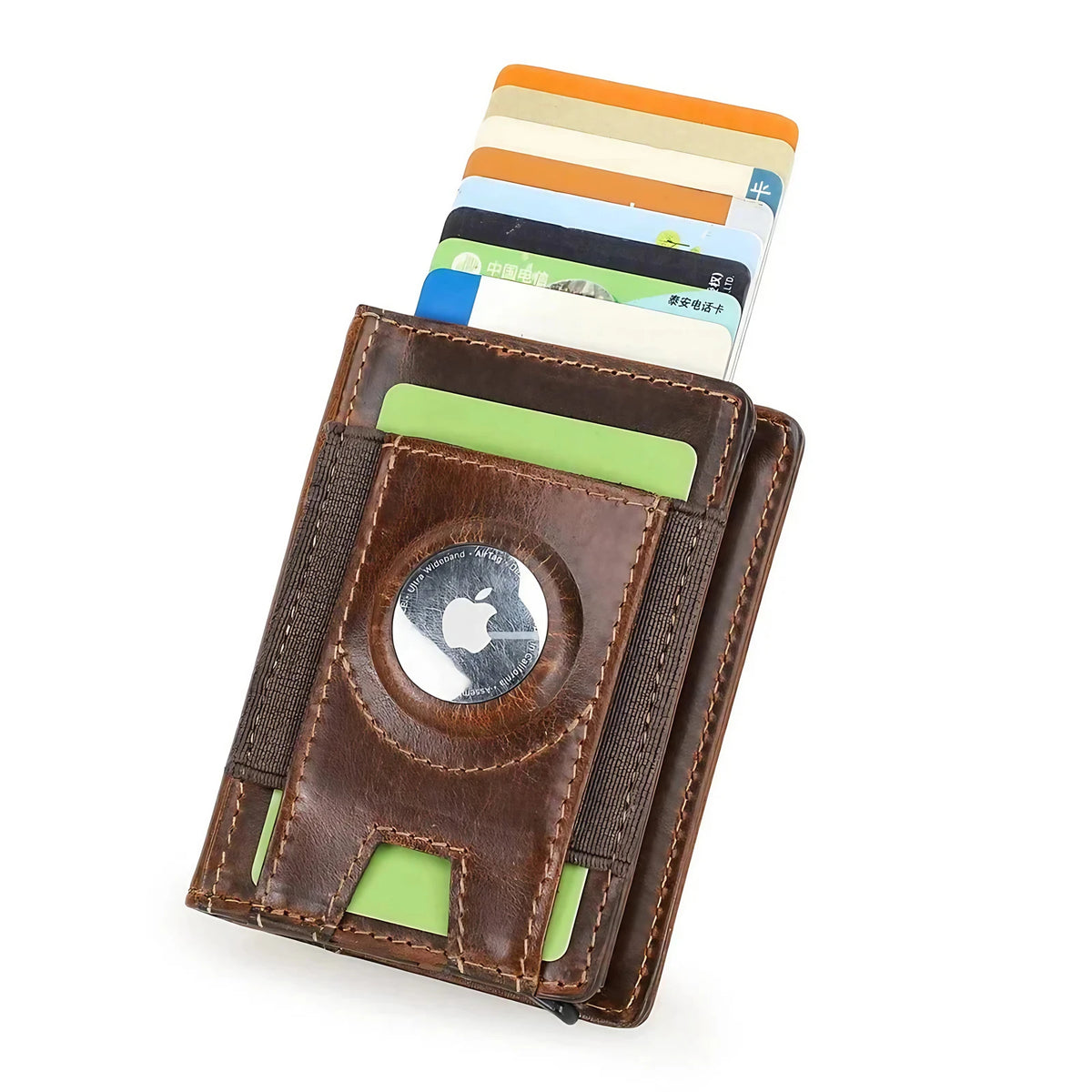 Porte-cartes homme pop-up, étui en métal et pince à billets, café, café