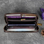 Porte-monnaie et cartes femme à libellule gravée, poche téléphone