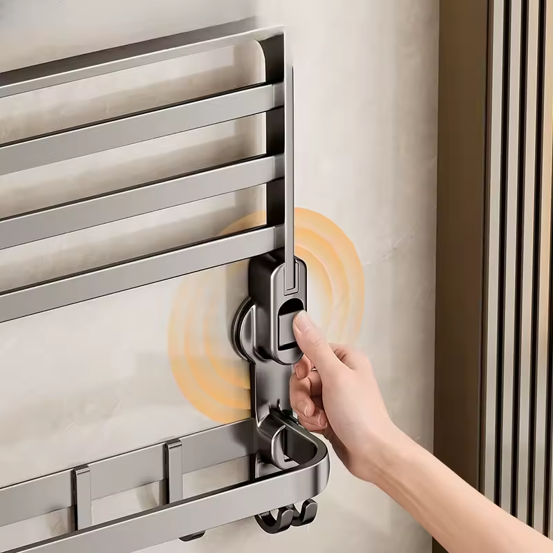 Porte-serviettes à ventouse pliable, pose sans perçage