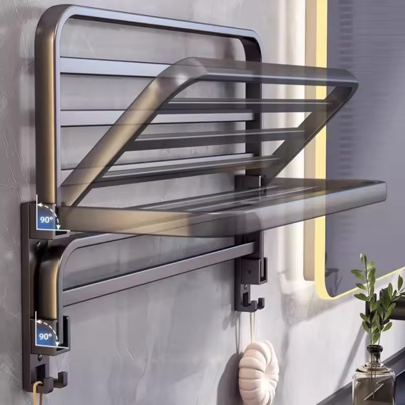 Porte-serviettes à ventouse pliable, pose sans perçage