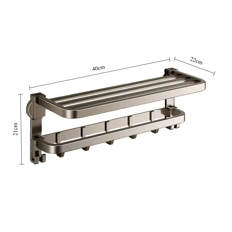 Porte-serviettes à ventouse pliable, pose sans perçage