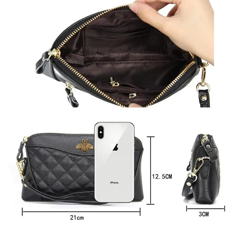 Portefeuille compagnon femme en cuir zippé, 21 cm, cinq coloris