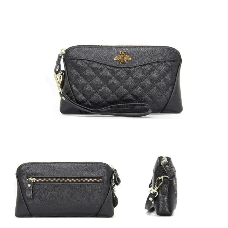 Portefeuille compagnon femme en cuir zippé, 21 cm, cinq coloris