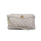 Portefeuille compagnon femme en cuir zippé, 21 cm, cinq coloris, gris