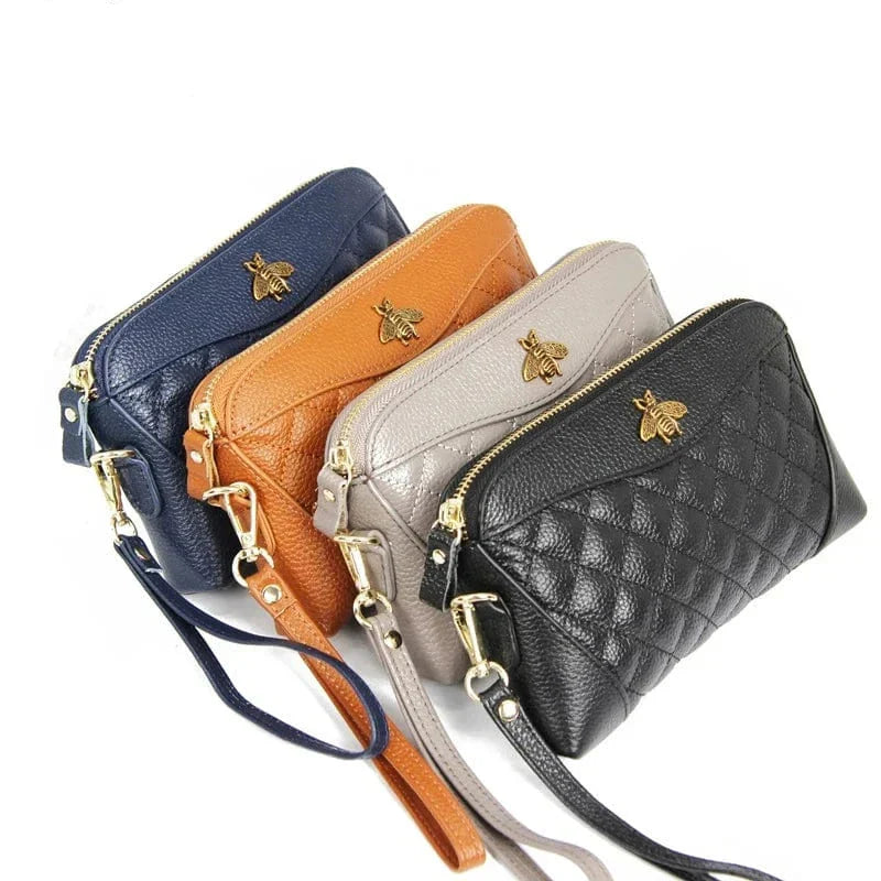 Portefeuille compagnon femme en cuir zippé, 21 cm, cinq coloris