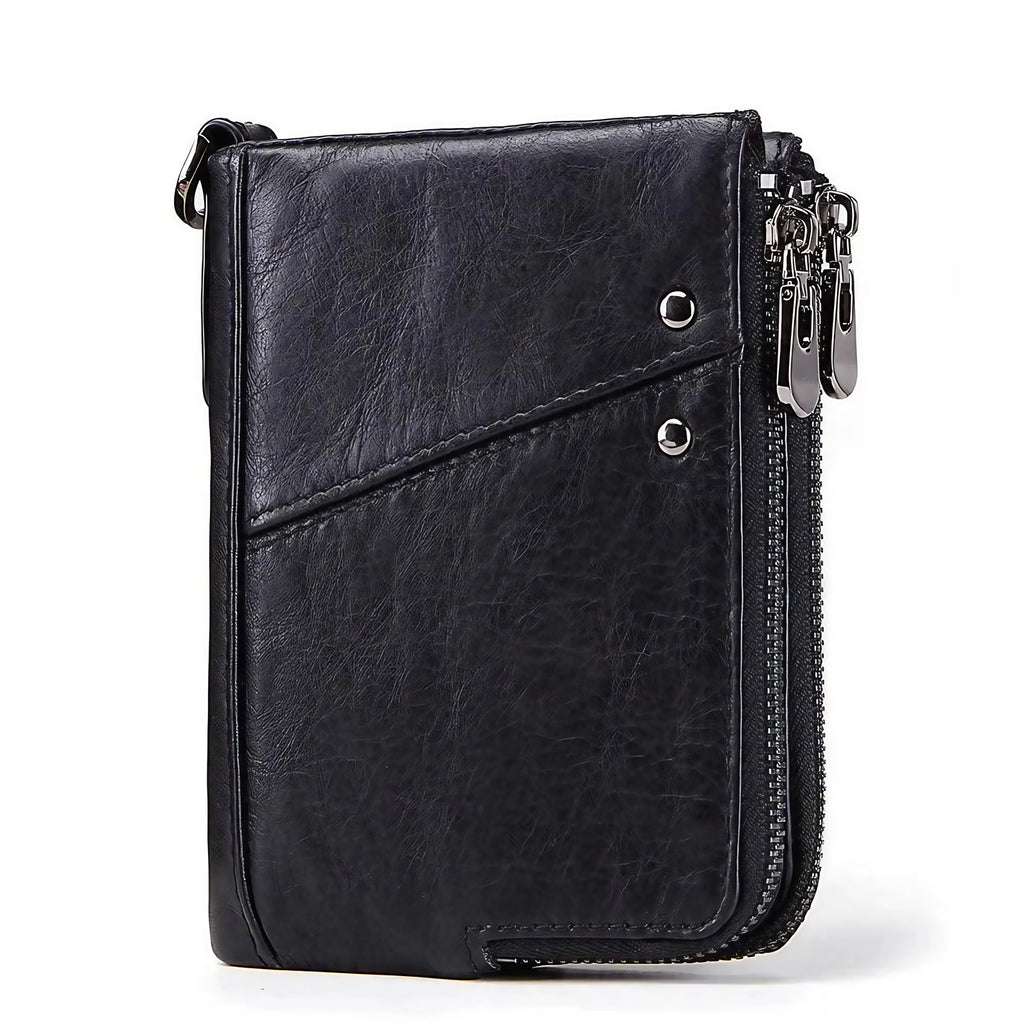 Mini portefeuille femme à blocage sans contact, 14 cm, quatre coloris, noir