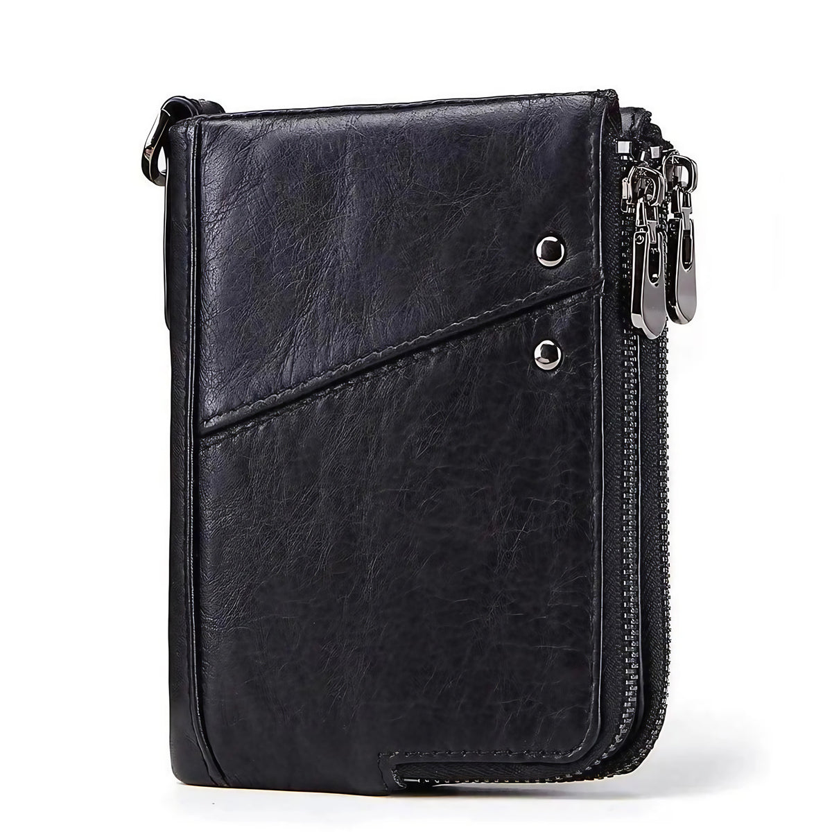 Mini portefeuille femme à blocage sans contact, 14 cm, quatre coloris, noir