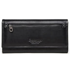 Portefeuille long femme en cuir, place téléphone, six coloris, noir