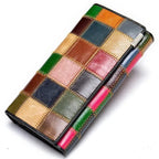 Portefeuille femme long multicolore, trois motifs au choix