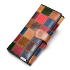 Portefeuille femme long multicolore, trois motifs au choix