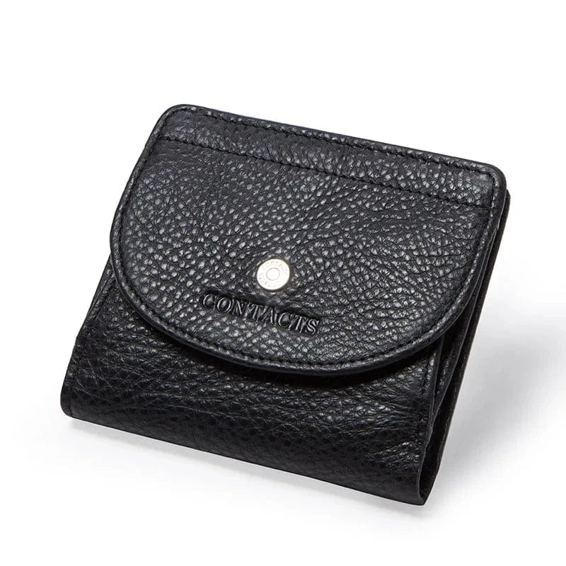 Petit portefeuille femme avec pince à billets, six coloris, noir