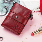 Portefeuille et porte-cartes femme, porte-monnaie zippé, cinq coloris