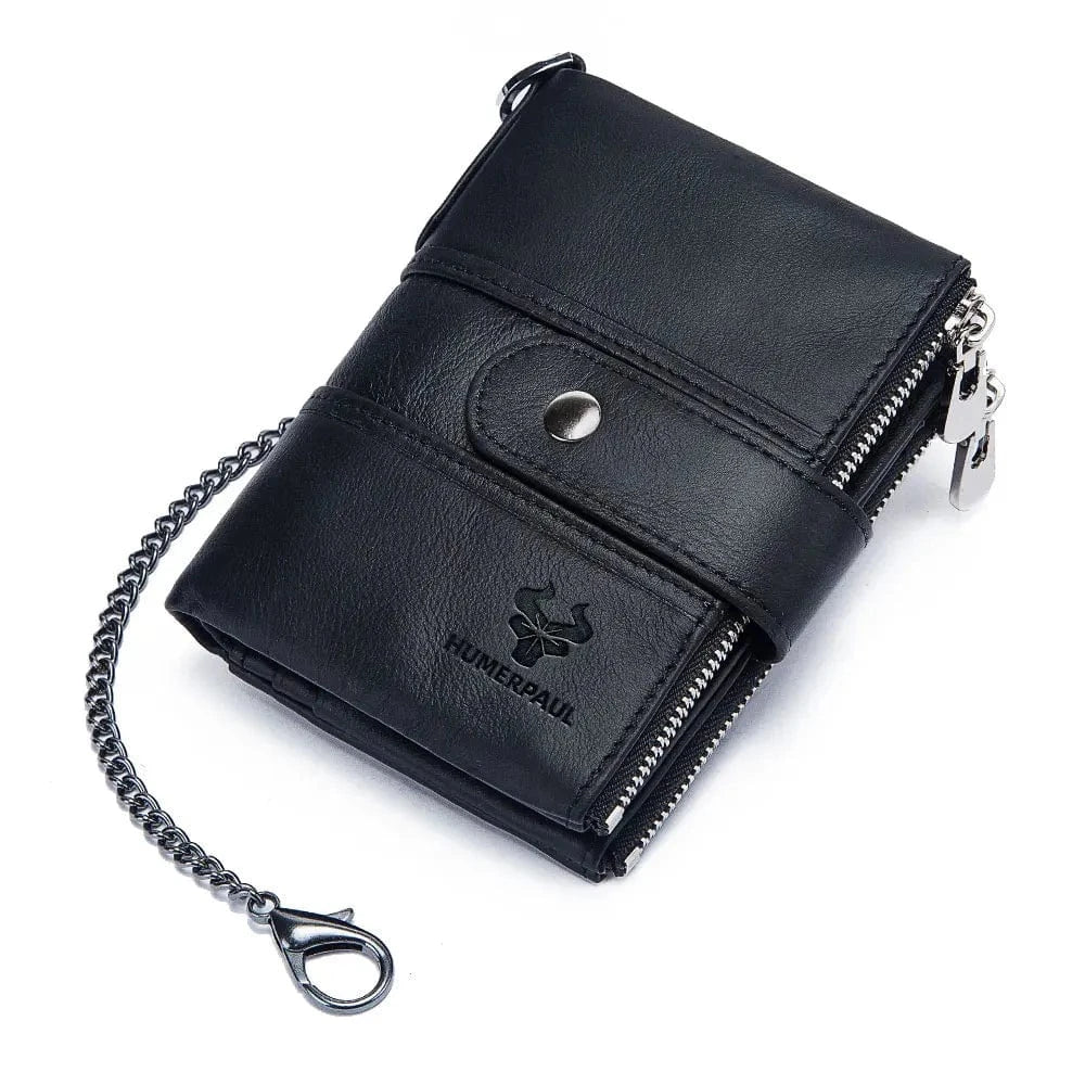 Portefeuille et porte-cartes femme, porte-monnaie zippé, cinq coloris, noir