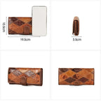 Portefeuille femme marron en cuir avec poche téléphone